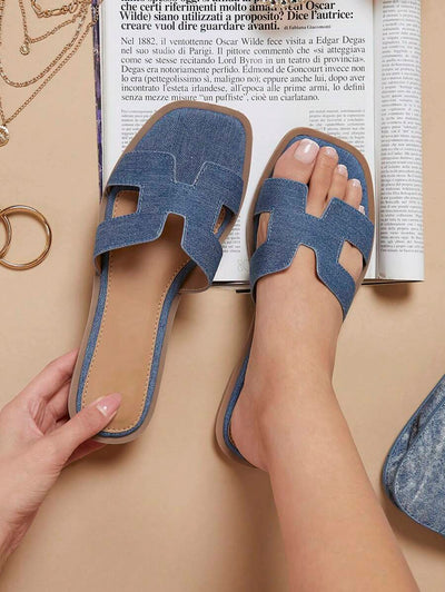 Luxe-inspirerade vita slides med sele