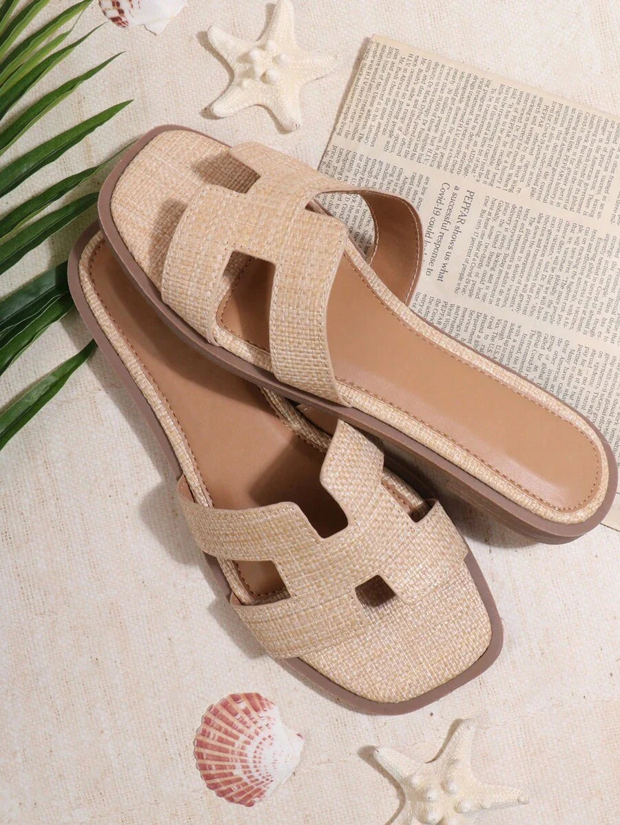 Luxe-inspirerade vita slides med sele