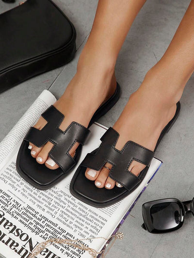 Luxe-inspirerade vita slides med sele