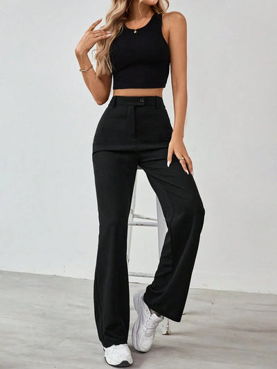 Tall Raka Byxor med Dragkedja