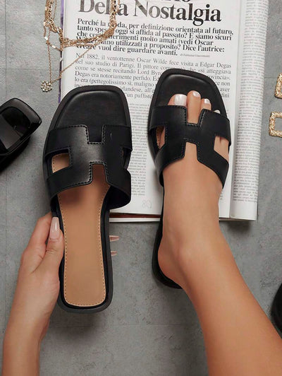 Luxe-inspirerade vita slides med sele