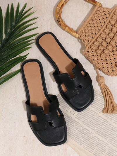 Luxe-inspirerade vita slides med sele