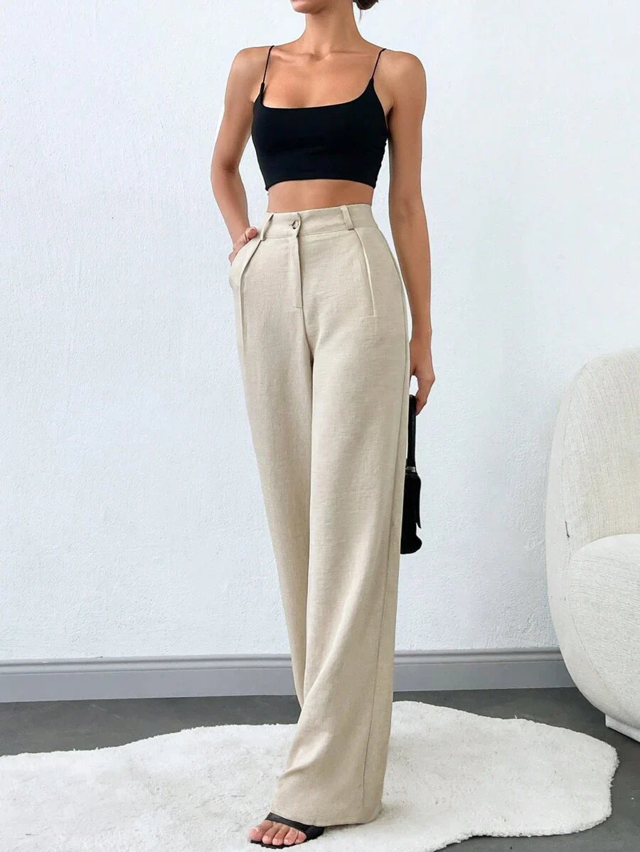 Tall Raka Byxor med Snedfickor