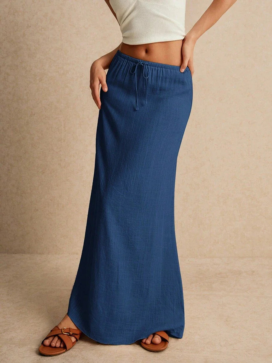 Minimalistisk Kjol med Dragsko