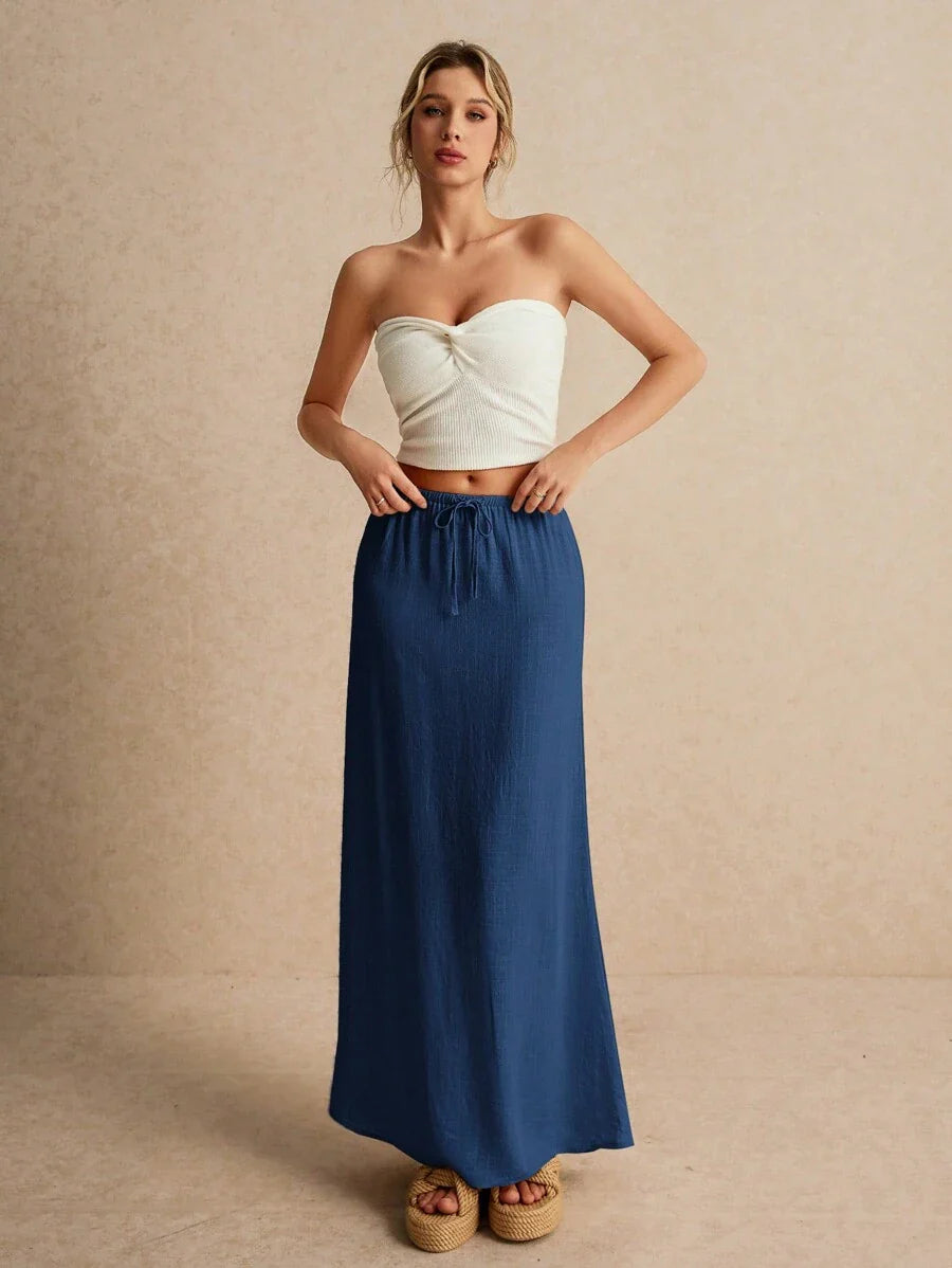 Minimalistisk Kjol med Dragsko