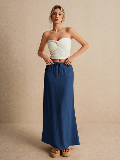 Minimalistisk Kjol med Dragsko