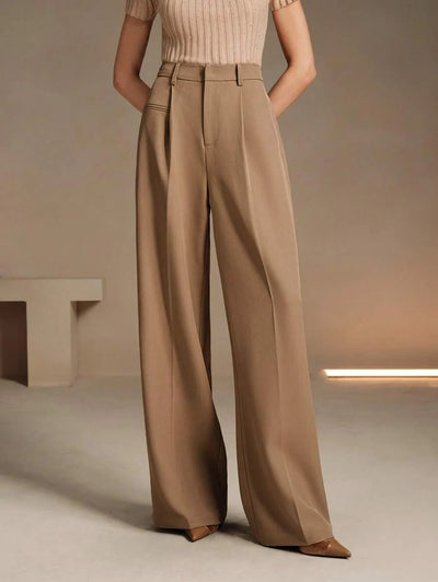 Svarta Raka Byxor med Lös Passform