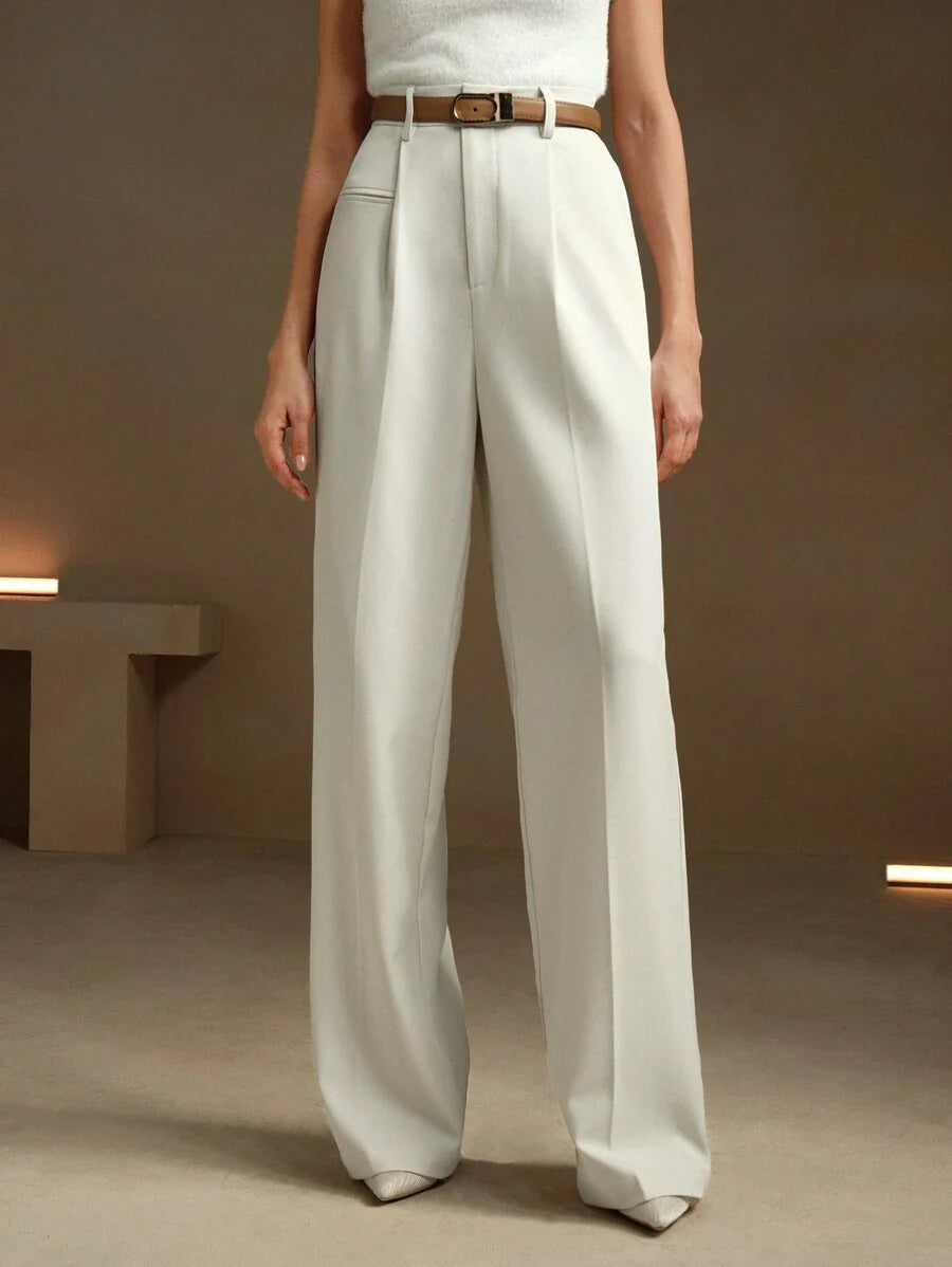 Svarta Raka Byxor med Lös Passform