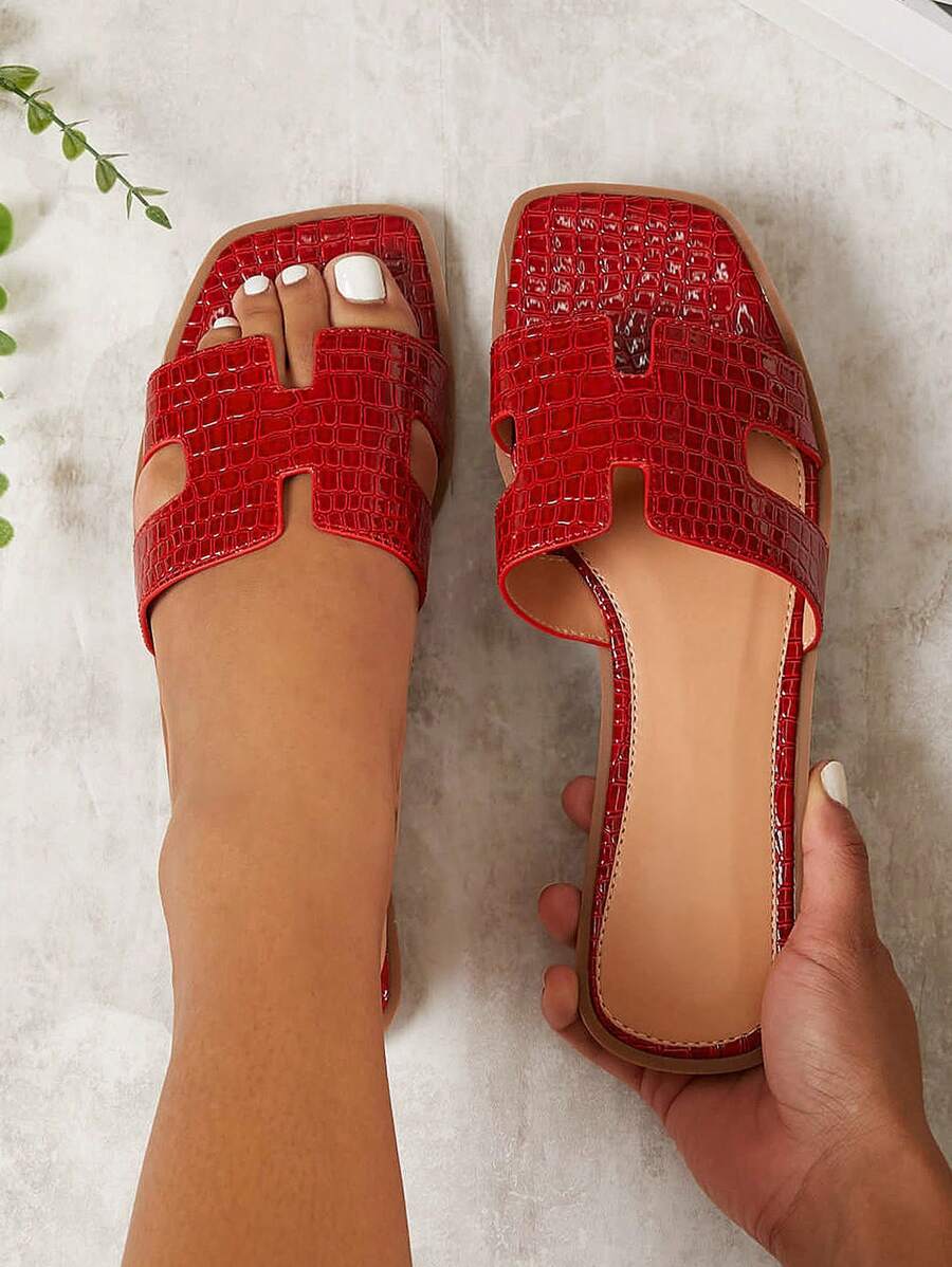 Luxe-inspirerade vita slides med sele