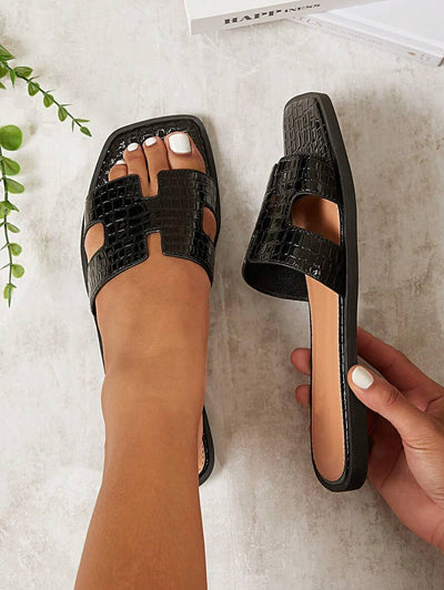 Luxe-inspirerade vita slides med sele