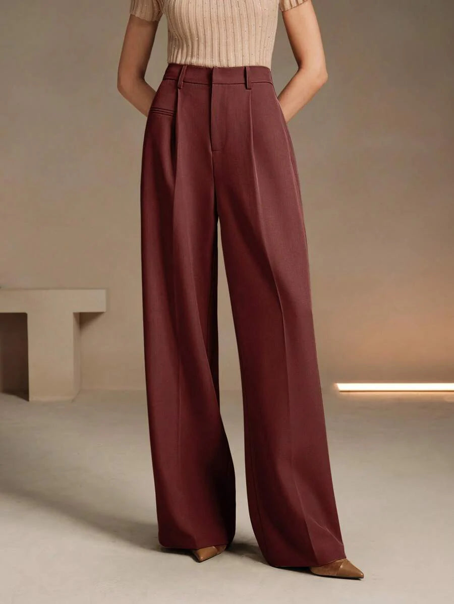 Svarta Raka Byxor med Lös Passform