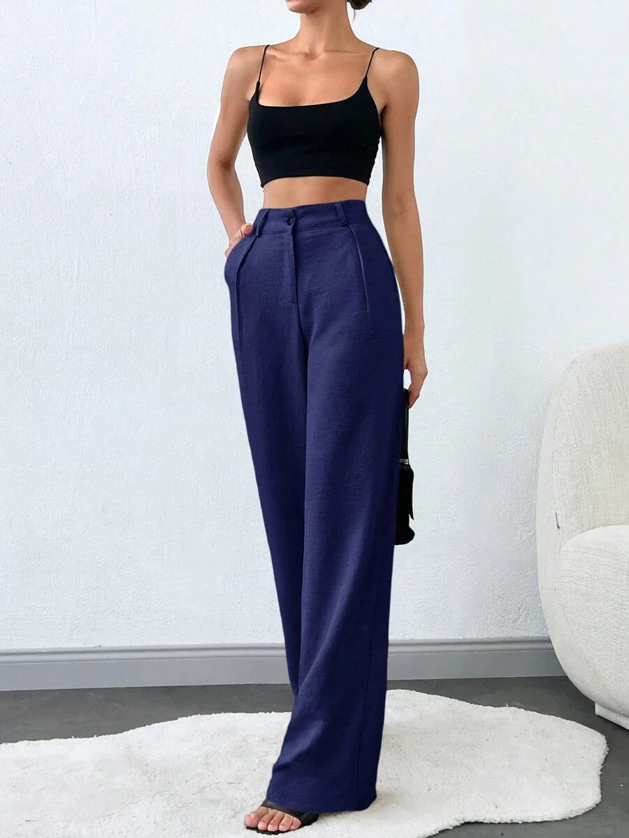 Tall Raka Byxor med Snedfickor