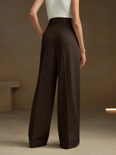 Svarta Raka Byxor med Lös Passform