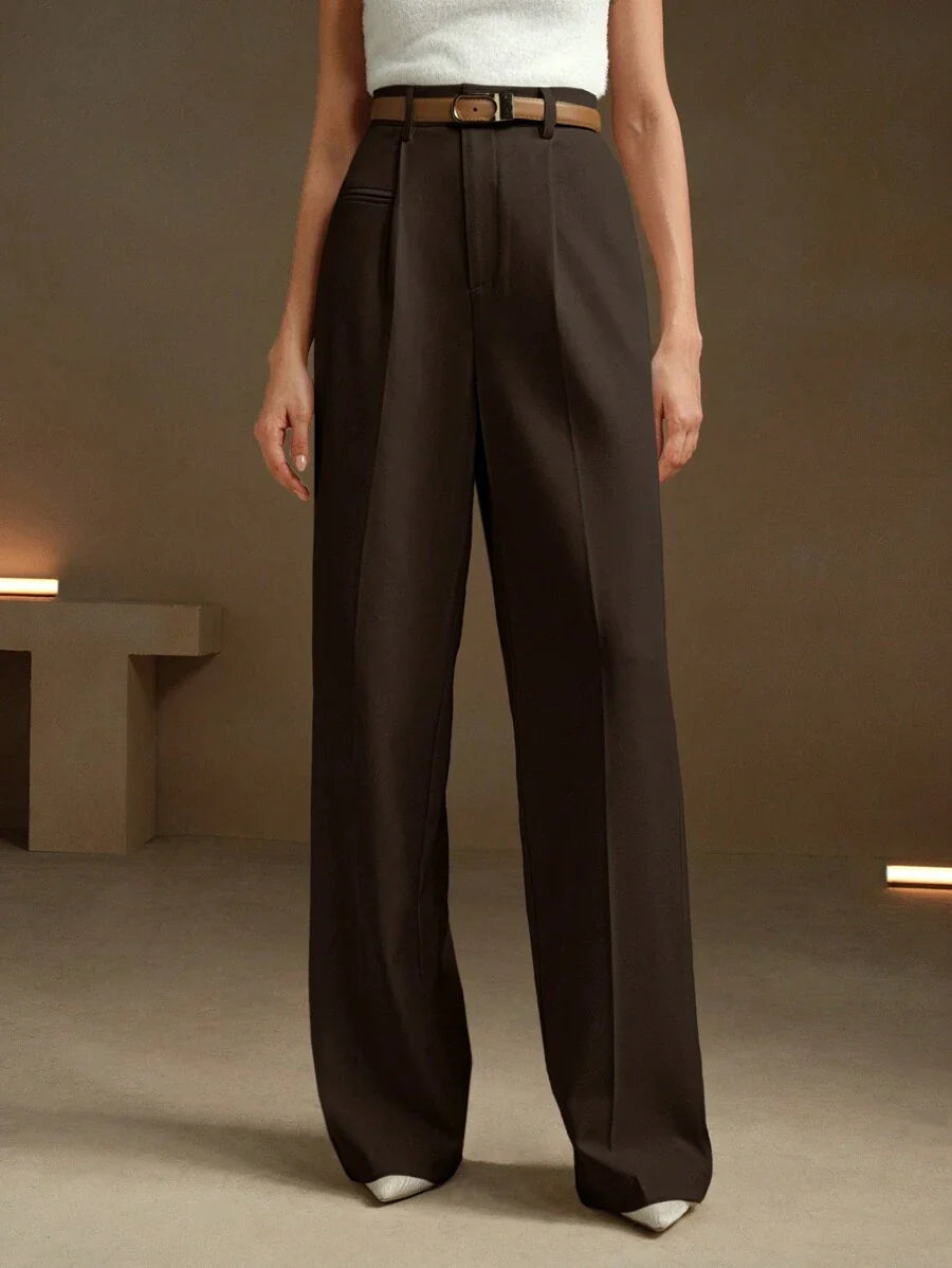 Svarta Raka Byxor med Lös Passform