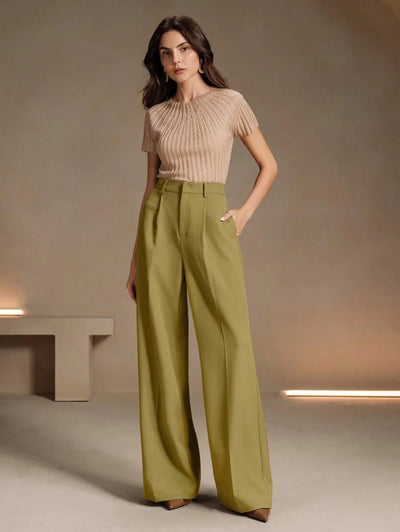 Svarta Raka Byxor med Lös Passform