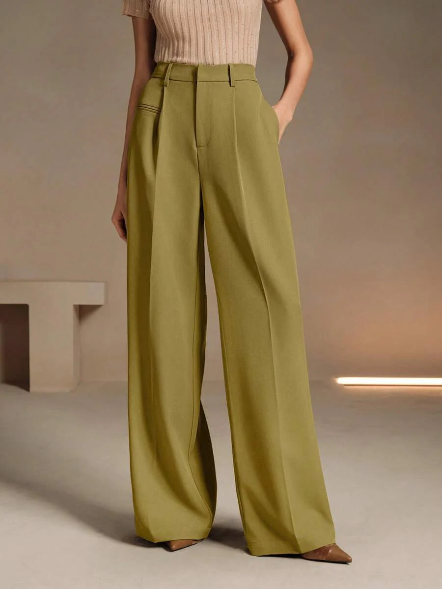 Svarta Raka Byxor med Lös Passform