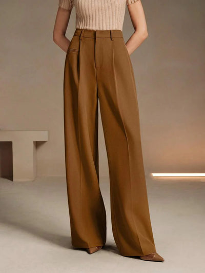 Svarta Raka Byxor med Lös Passform