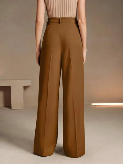 Svarta Raka Byxor med Lös Passform