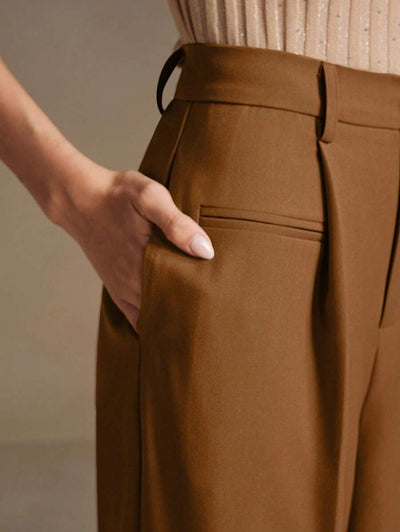 Svarta Raka Byxor med Lös Passform