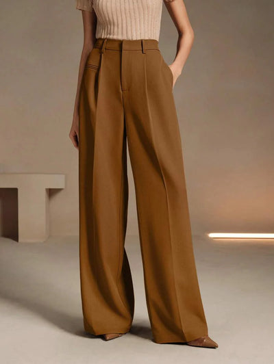 Svarta Raka Byxor med Lös Passform