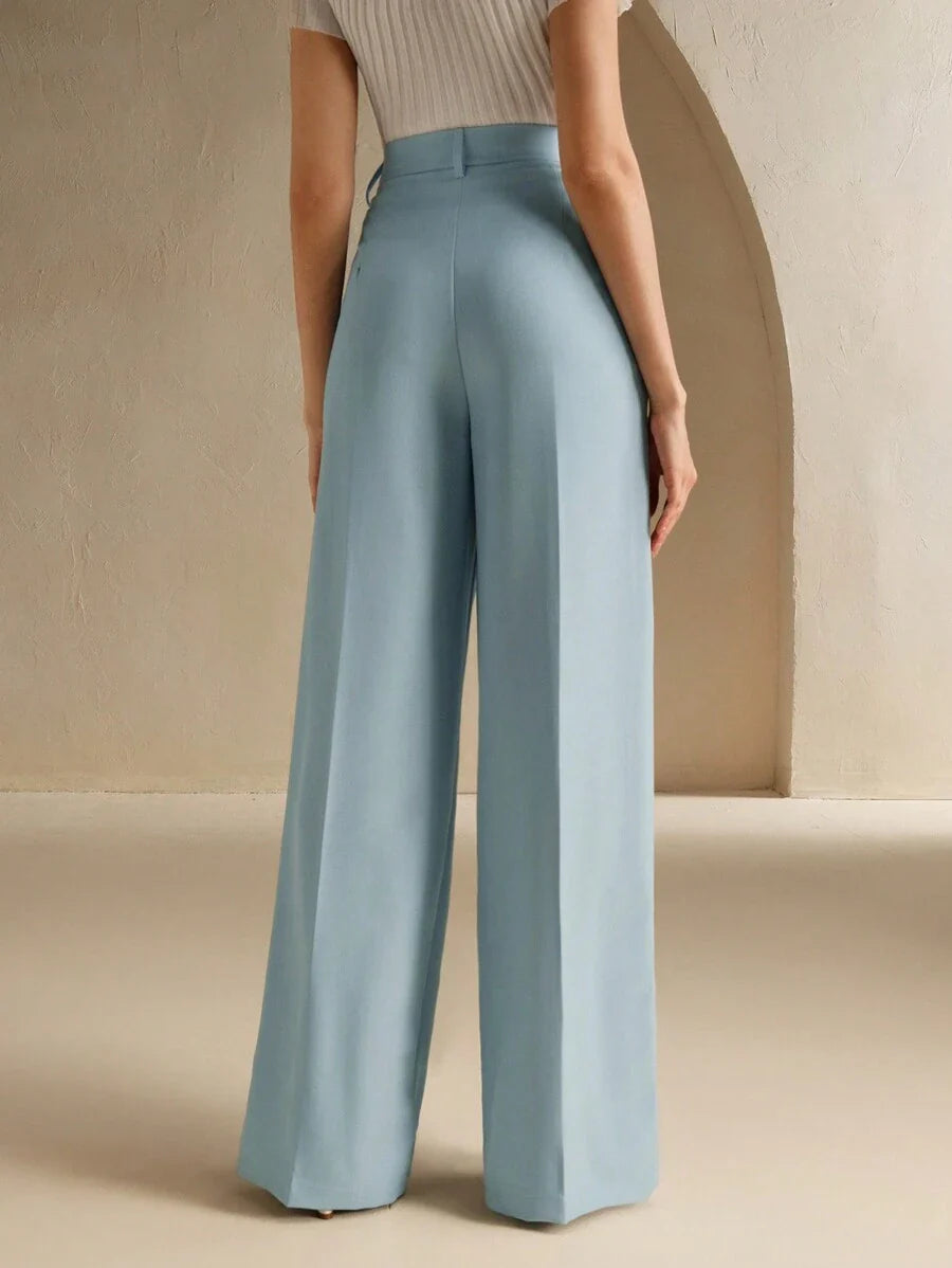 Svarta Raka Byxor med Lös Passform