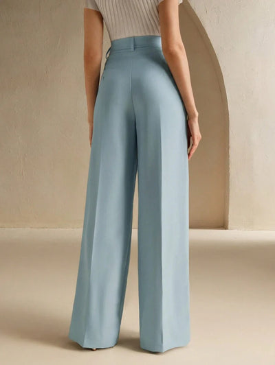 Svarta Raka Byxor med Lös Passform