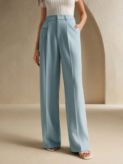 Svarta Raka Byxor med Lös Passform