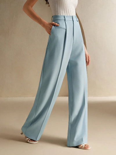 Svarta Raka Byxor med Lös Passform