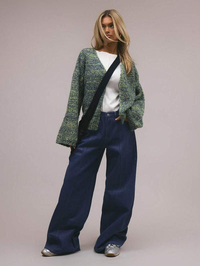 Oversize stickad kofta