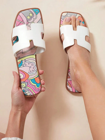 Luxe-inspirerade vita slides med sele