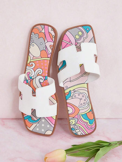 Luxe-inspirerade vita slides med sele