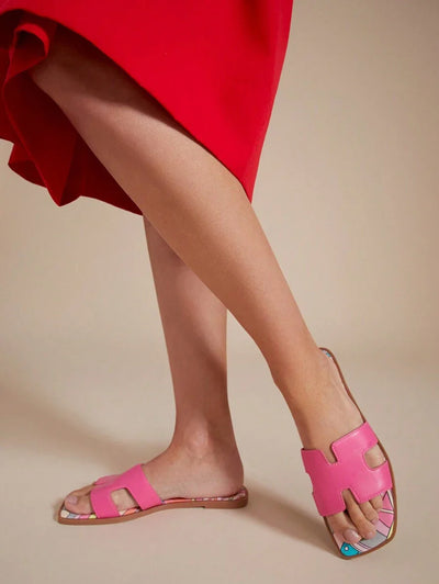 Luxe-inspirerade vita slides med sele