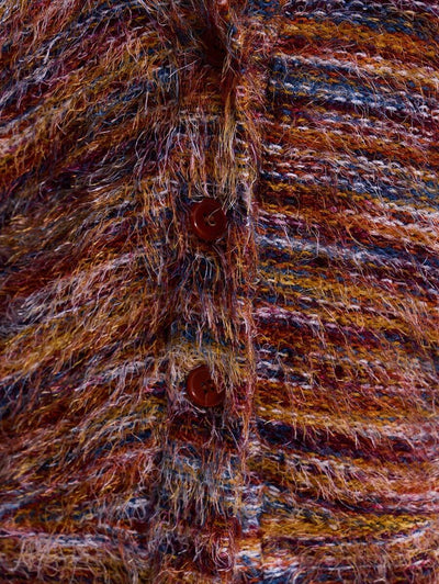 Oversized texturerad cardigan med ränder