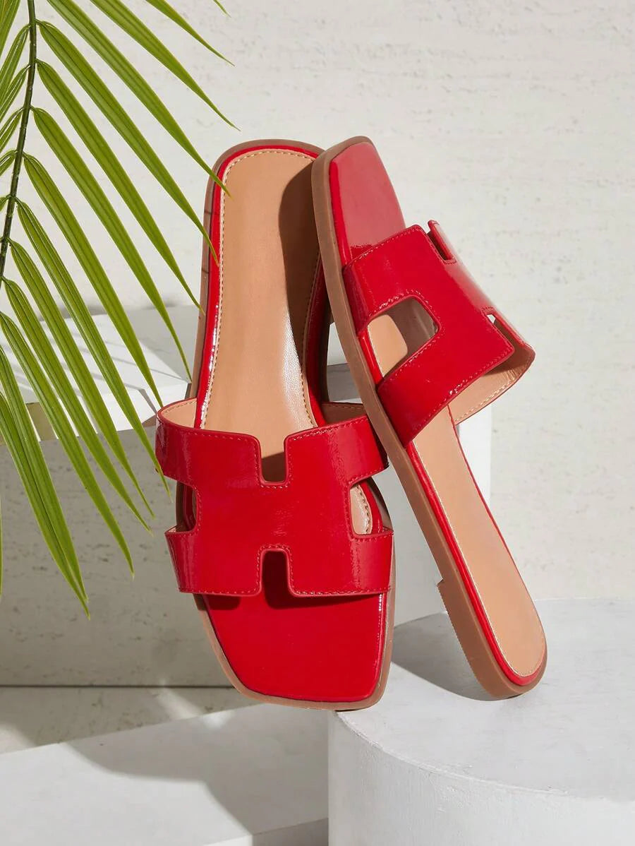 Luxe-inspirerade vita slides med sele