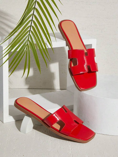 Luxe-inspirerade vita slides med sele