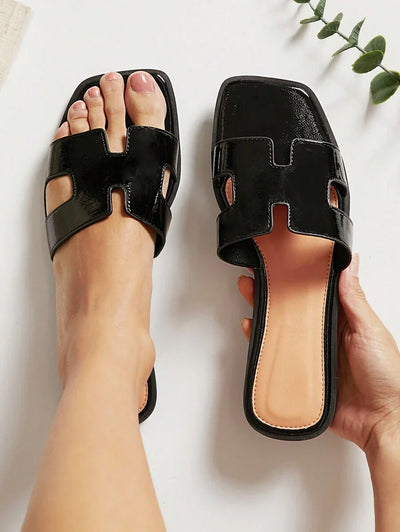 Luxe-inspirerade vita slides med sele