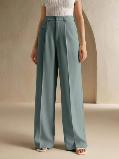 Svarta Raka Byxor med Lös Passform