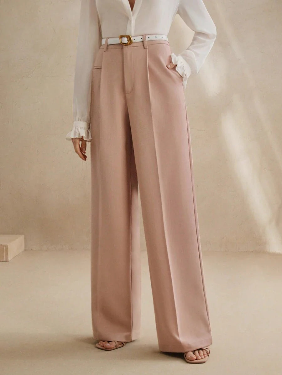 Svarta Raka Byxor med Lös Passform