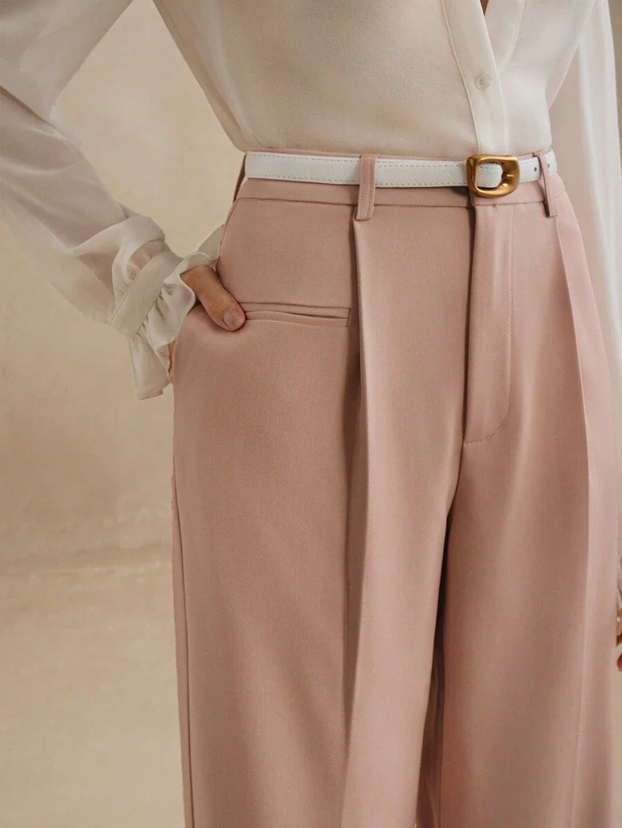 Svarta Raka Byxor med Lös Passform