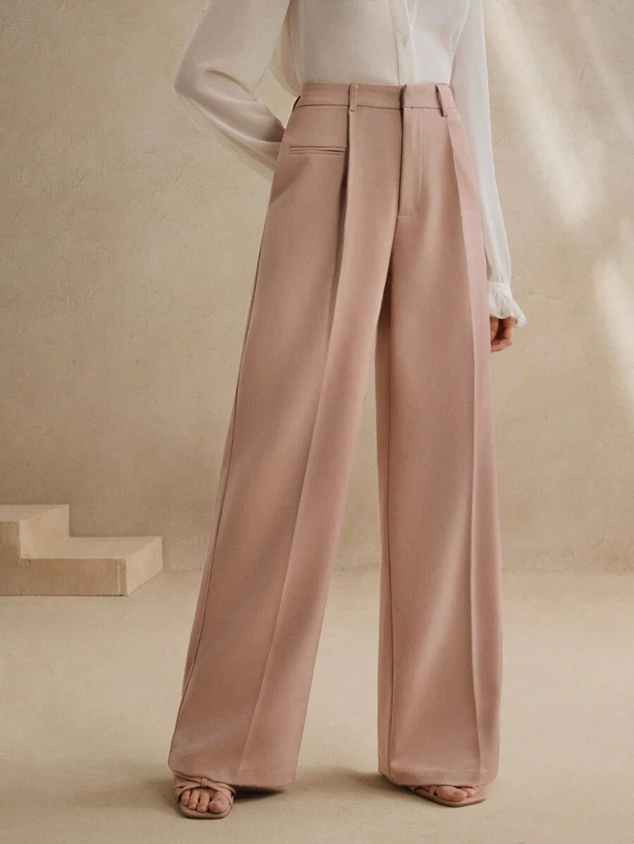 Svarta Raka Byxor med Lös Passform