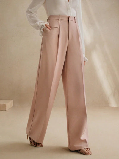 Svarta Raka Byxor med Lös Passform