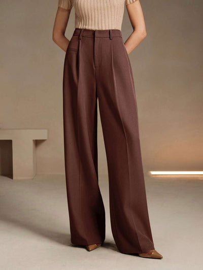 Svarta Raka Byxor med Lös Passform