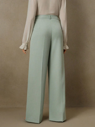 Svarta Raka Byxor med Lös Passform