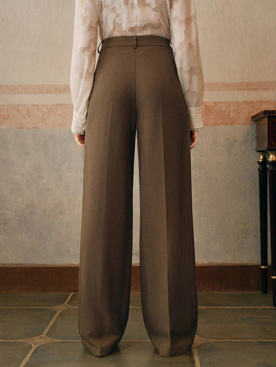 Svarta Raka Byxor med Lös Passform