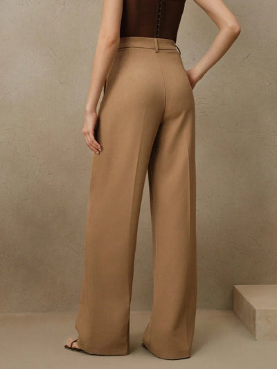 Svarta Raka Byxor med Lös Passform