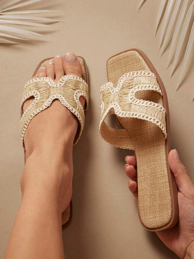 Luxe-inspirerade vita slides med sele