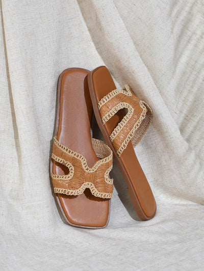 Luxe-inspirerade vita slides med sele