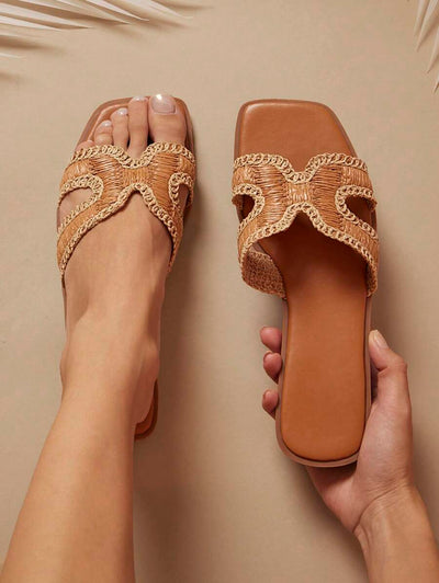 Luxe-inspirerade vita slides med sele