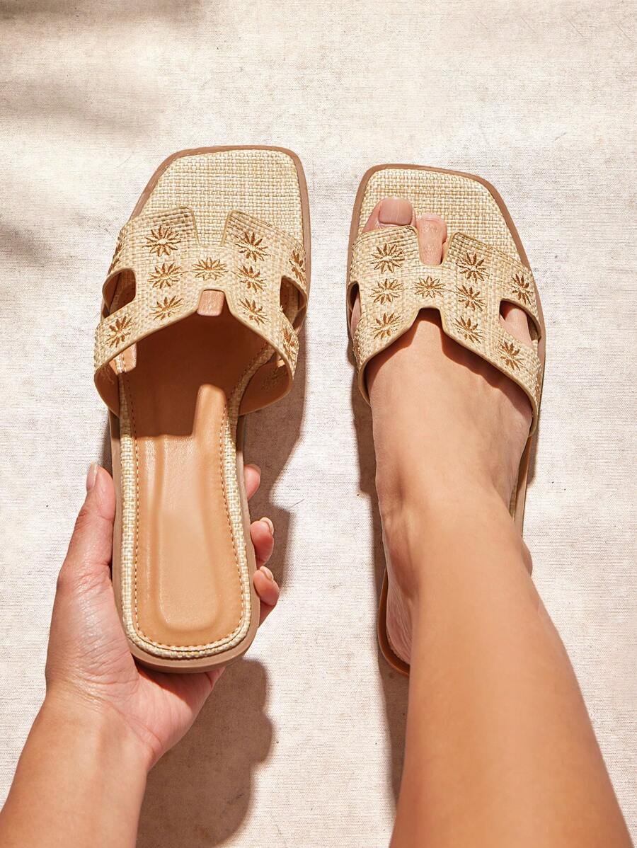 Luxe-inspirerade vita slides med sele