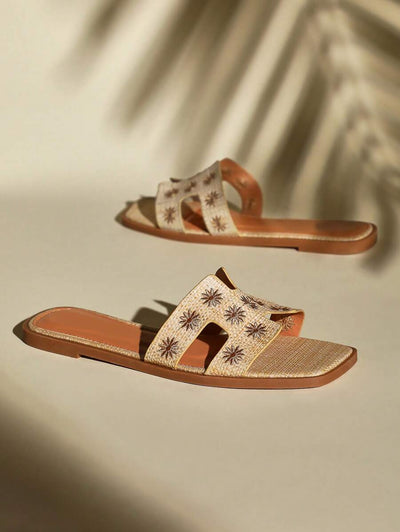 Luxe-inspirerade vita slides med sele